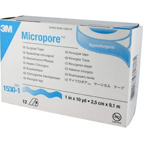Micropore Paper Tape 1 x 10yd Box of 12