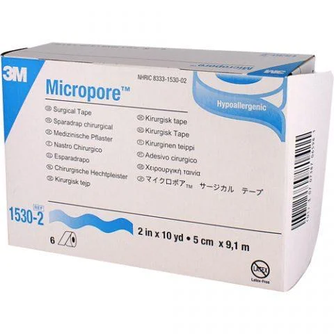 3M Micropore Medical Tape, Skin Friendly Paper, 2'' X 10yd, NonSterile, Box  of 6
