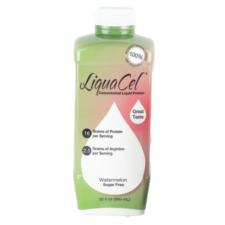 LiquaCel Liquid Protein Supplement, Watermelon Flavor, 32 oz. Ready to Use Bottle