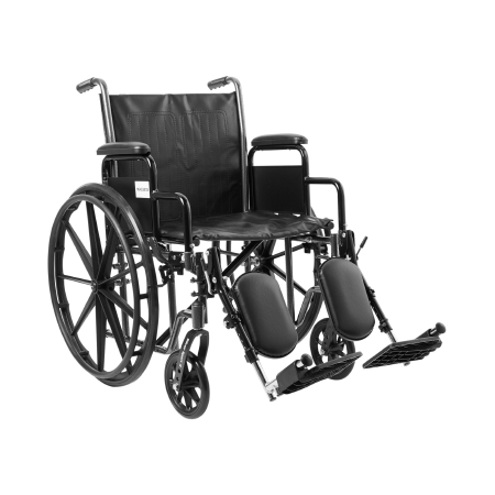 McKesson Dual Axle Wheelchair with Swing Away Elevating Leg Rests, 20" Seat Width, 350 lb. Weight Capacity