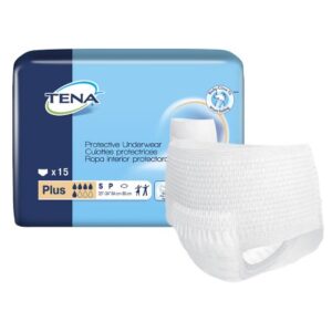 TENA Plus Protective Incontinence Underwear, Moderate Absorbency, Small, 72631, Case of 60