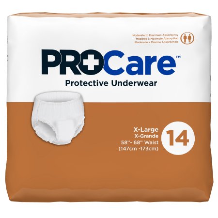 ProCare Adult Pull-On Underwear with Tear Away Seams, X-Large, Moderate Absorbency, Case of 56