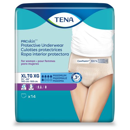 TENA ProSkin Incontinence Underwear for Women, X-Large, Maximum Absorbency, Pack of 14