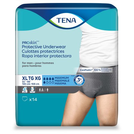 TENA ProSkin Incontinence Underwear for Men, X-Large, Maximum Absorbency, Pack of 14