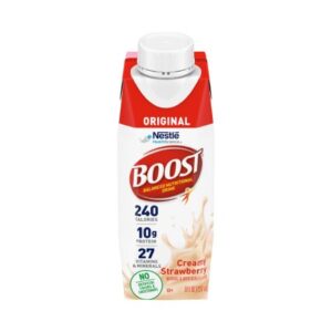 Boost Original, Creamy Strawberry, 8oz Reclosable Carton, Nestle Nutritional Drink, Case of 24