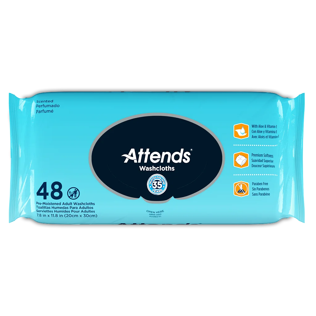 Attends Personal Wipes, Soft Pack with Aloe, Scented, Case of 576
