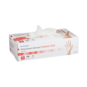 McKesson Vinyl Exam Glove, Small, NonSterile, Standard Cuff Length, Case of 1000