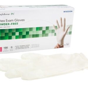 McKesson Confiderm Latex Exam Gloves, Small, NonSterile, Standard Cuff Length, Case of 1000
