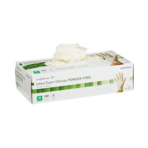 McKesson Confiderm Latex Exam Gloves, Medium, NonSterile, Standard Cuff Length, Case of 1000