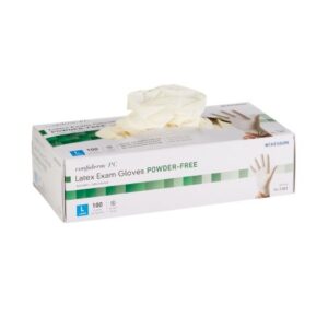 McKesson Confiderm Latex Exam Gloves, Large, NonSterile, Standard Cuff Length, Case of 1000