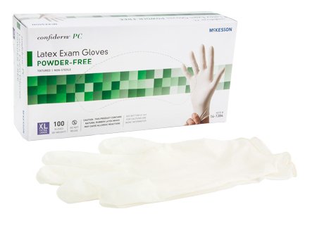 McKesson Confiderm Latex Exam Gloves, X-Large, NonSterile, Standard Cuff Length, Box of 100