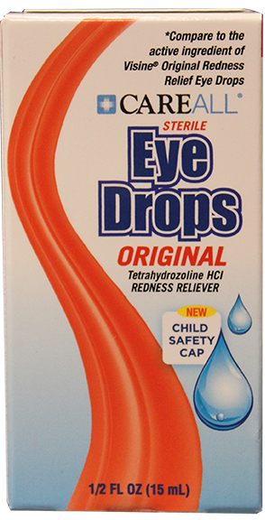 CareALL Redness Remover Eye Drops, 0.5oz (Visine Substitute)