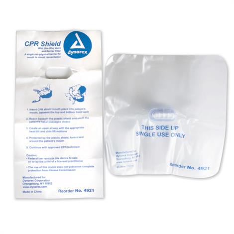 Dynarex CPR Face Sheild with One Way Valve Case of 100