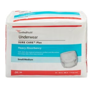 SureCare Protective Pull On Underwear with Tear Away Seams, Small/Medium, Heavy Absorbency, Case of 80