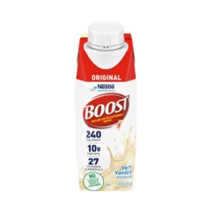 Boost Original, Very Vanilla, 8oz Reclosable Carton, Nestle Nutritional Drink, Case of 24