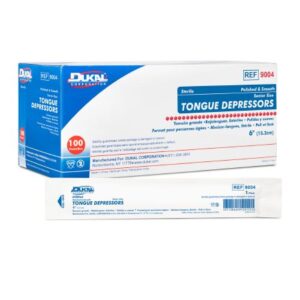 Dukal Sterile Tongue Depressors, Wood, 6.00 IN, Box of 100
