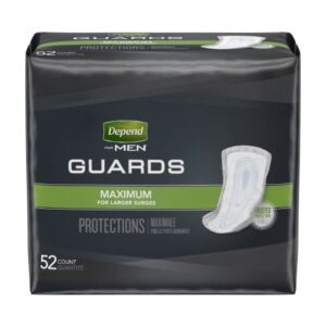 Depend Guards for Men Bladder Control Pads, 12 Inch Length, Heavy Absorbency, Case of 104