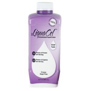 LiquaCel Liquid Protein Supplement, Grape Flavor, 32 oz. Ready to Use Bottle, Case of 6