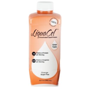LiquaCel Liquid Protein Supplement, Orange Flavor, 32 oz. Ready to Use Bottle, Case of 6