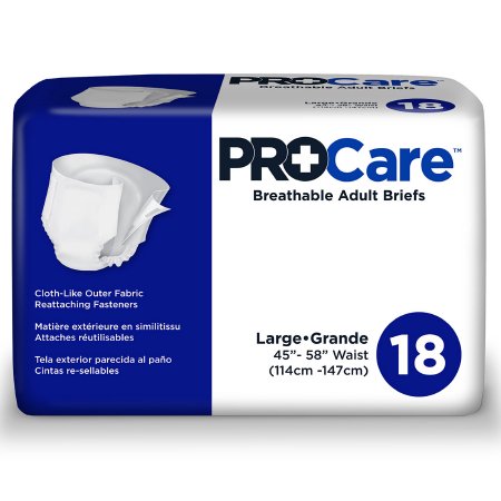ProCare Adult Briefs, Large, Heavy Absorbency, Case of 72