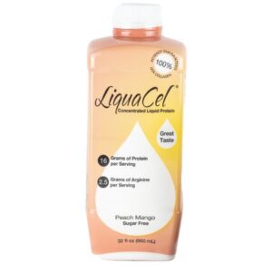 LiquaCel Liquid Protein Supplement, Peach Mango Flavor, 32 oz. Ready to Use Bottle, Case of 6