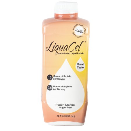 LiquaCel Liquid Protein Supplement, Peach Mango Flavor, 32 oz. Ready to Use Bottle