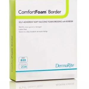 2X2 Inch Self-Adherent Silicone Foam Dressing with Border