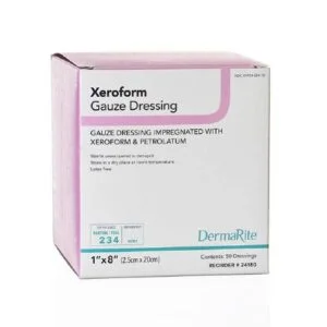 1X8 Inch Gauze Dressing Impreganted with Xeroform and Petrolatum