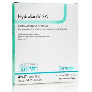 4X4 Inch HydraLock SA Dressing Box of 10
