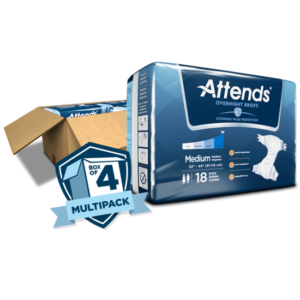 Attends Overnight Tab Closure Briefs, Medium, Heavy Absorbency, Case of 72