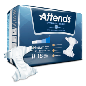Attends Overnight Tab Closure Briefs, Medium, Heavy Absorbency, Pack of 18