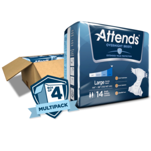 Attends Overnight Tab Closure Briefs, Large, Heavy Absorbency, Case of 56