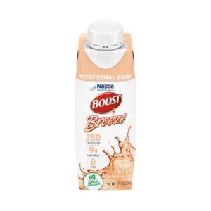 Boost Breeze Peach, 8oz Reclosable Carton, Nestle Nutritional Drink, Case of 24
