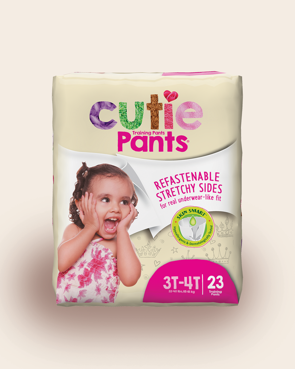 Cuties Girl Training Pants, 3T-4T, 32-40 lbs, Pack of 23