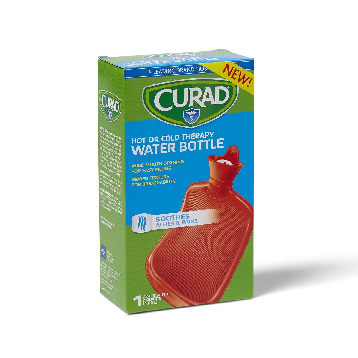 CURAD Hot or Cold Therapy Water Bottle,Red Box of 1
