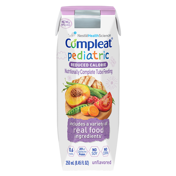 Compleat Pediatric Reduced Calorie Formula, Unflavored, 8.45oz Carton, Case of 24