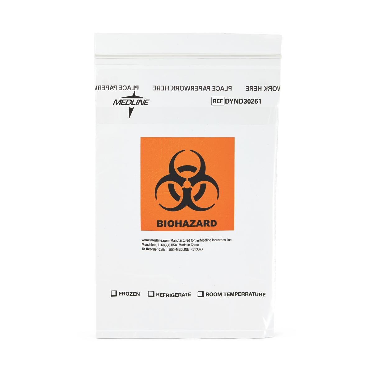 Zip-Style Biohazard Specimen Bags