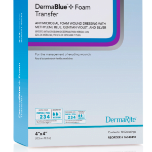 DermaBlue+ Foam Transfer Dressing, 4"x 4", Box of 10