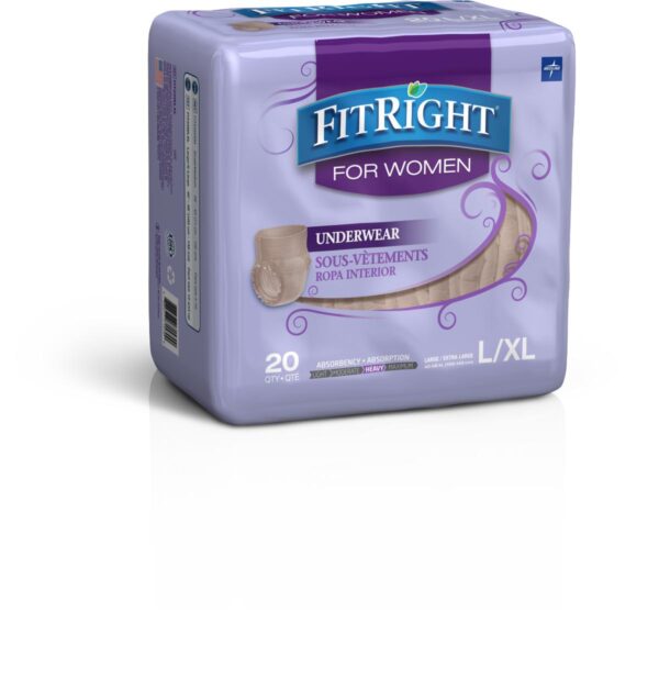 FitRight Ultra Underwear for Women,Large/X-Large Case of 80