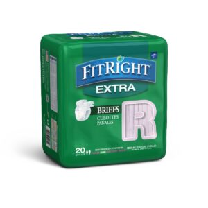 FitRight Extra Incontinence Briefs,40"-50" Bag of 20