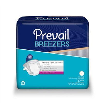Prevail Breezers Adult Brief, X-Large, Heavy Absorbency Case of 60