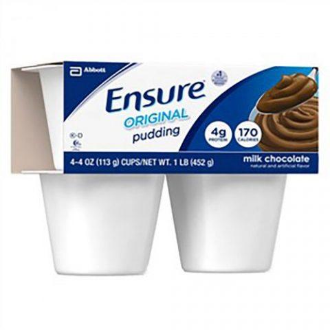 Ensure Pudding Chocolate, 4oz Cups, Case of 48