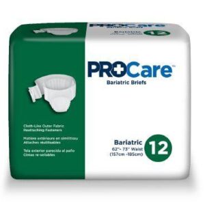 ProCare Bariatric Adult Briefs, 2X-Large, Heavy Absorbency, Case of 48