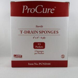 ProCure 4"x4" T-Drain Sponges (Trache Gauze), Box of 50
