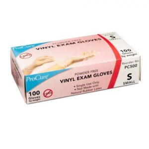ProCure Vinyl Exam Glove, Small, NonSterile, Standard Cuff Length, Box of 100