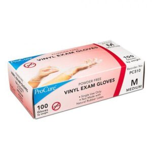 ProCure Vinyl Exam Glove, Medium, NonSterile, Standard Cuff Length, Case of 1000