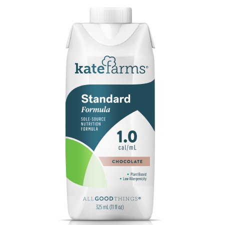Kate Farms Standard 1.0 Tube Feeding Formula, Chocolate Flavor, 11 oz. Carton, Case of 12