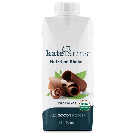 Kate Farms Nutrition Shake, Chocolate Flavor, 11 oz. Carton, Case of 12