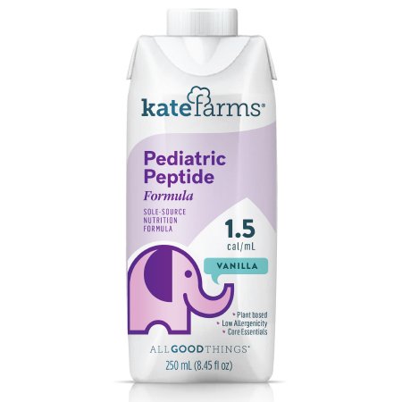 Kate Farms Pediatric Peptide 1.5 Tube Feeding Formula, Vanilla, 8.45 oz. Carton, Case of 12