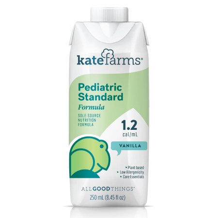 Kate Farms Pediatric Standard 1.2 Tube Feeding Formula, Vanilla, 8.45 oz. Carton, Case of 12
